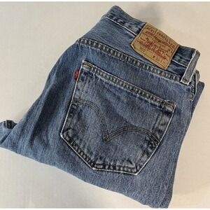 Levis 501 Jeans Mens 36x32 Blue Regular Straight Button‎ Fly Mid Rise Denim